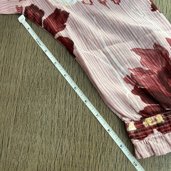 M&S Collection 100% Cotton Pleated Buttoned Front Ruffle Neck Casual Blouse Top - Picture 12 of 14